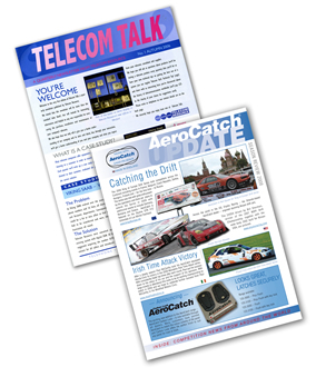 Advertising: Newsletters for a Telecoms Company and a New Kind of Bonnet Latch